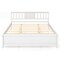 Wooden Platform Bed with Headboard and Wood Slat Support White